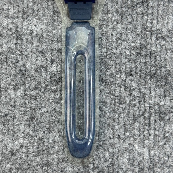 Swatch Blue Dial Watch with White Bezel and Red Accents main image 3